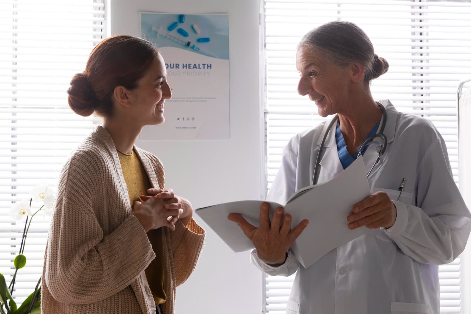Physician conducting a telehealth Good Faith Exam over video call