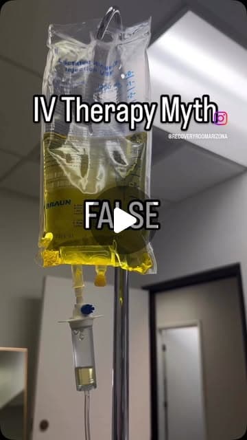 Vitamin IV bag hanging in a Recovery Room treatment room